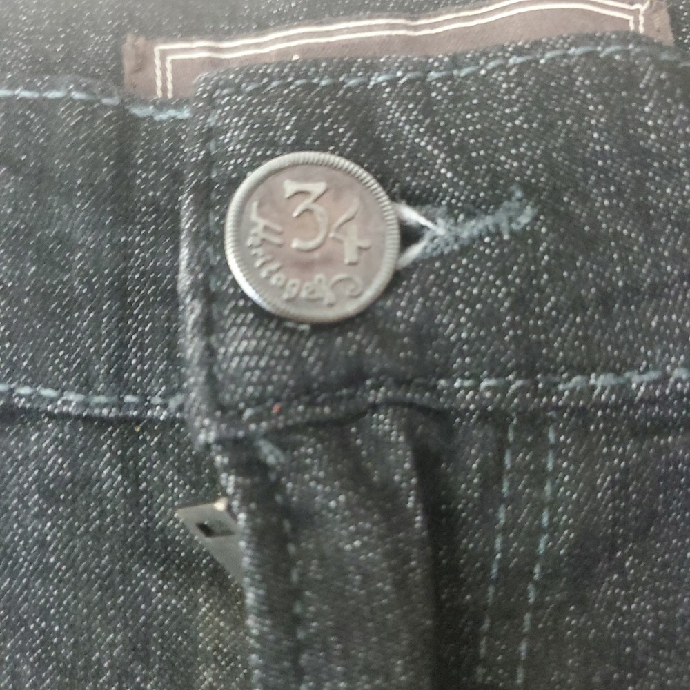 34 Heritage - Size 38/30 Relaxed Straight Black Jeans - Picture 8 of 13